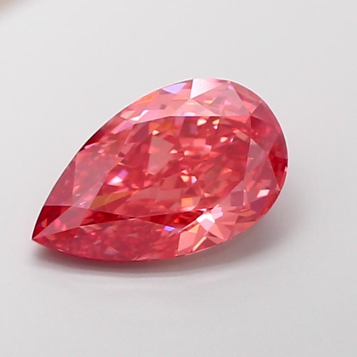 4.39 Ct. Fancy Vivid  Pink Pear Lab Grown Diamond