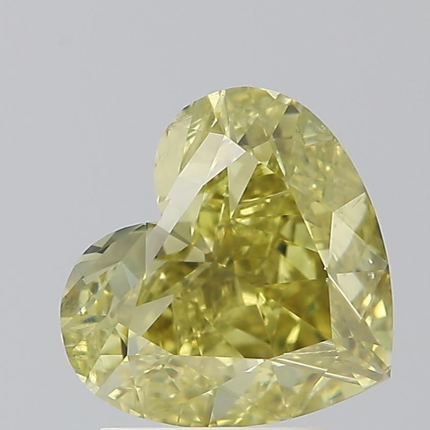 3.02 Ct. Fancy Brownish Greenish Yellow Heart Diamond