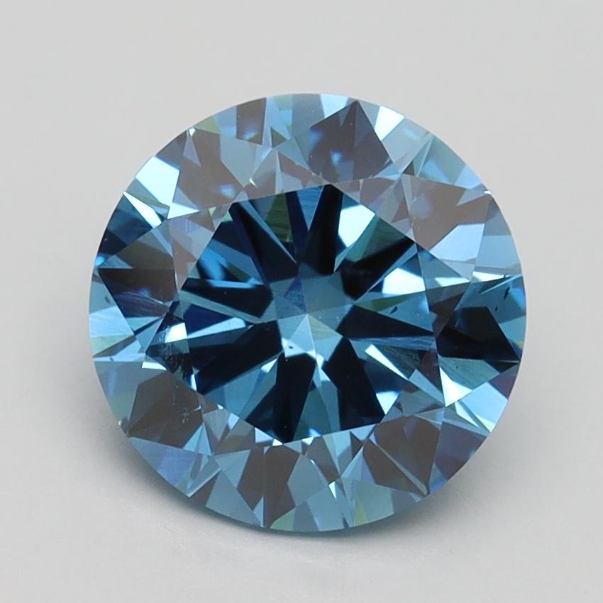 2.35 Ct. Fancy Vivid Blue Round Lab Grown Diamond