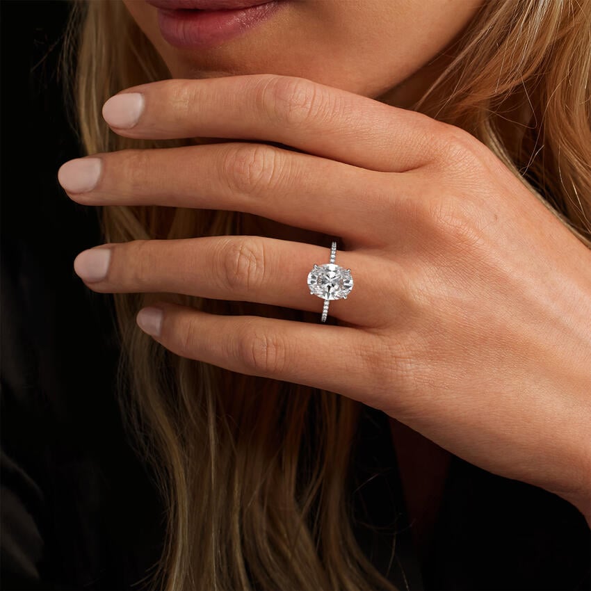 18K White Gold Viviana Half-Coverage Diamond Ring, large additional view 3