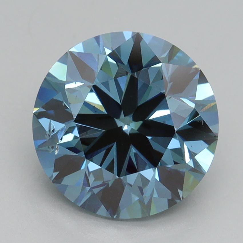 3.00 Ct. Fancy Vivid Blue Round Lab Grown Diamond
