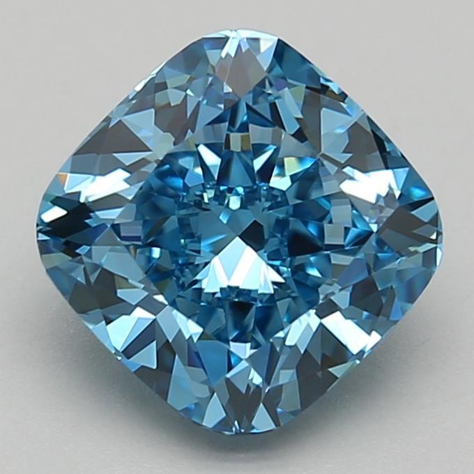 2.06 Ct. Fancy Vivid Blue Cushion Lab Grown Diamond