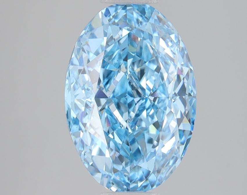 3.04 Ct. Fancy Vivid Blue Oval Lab Grown Diamond