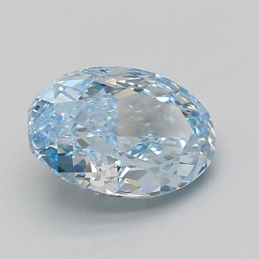 5.09 Ct. Fancy Vivid Blue Oval Lab Grown Diamond