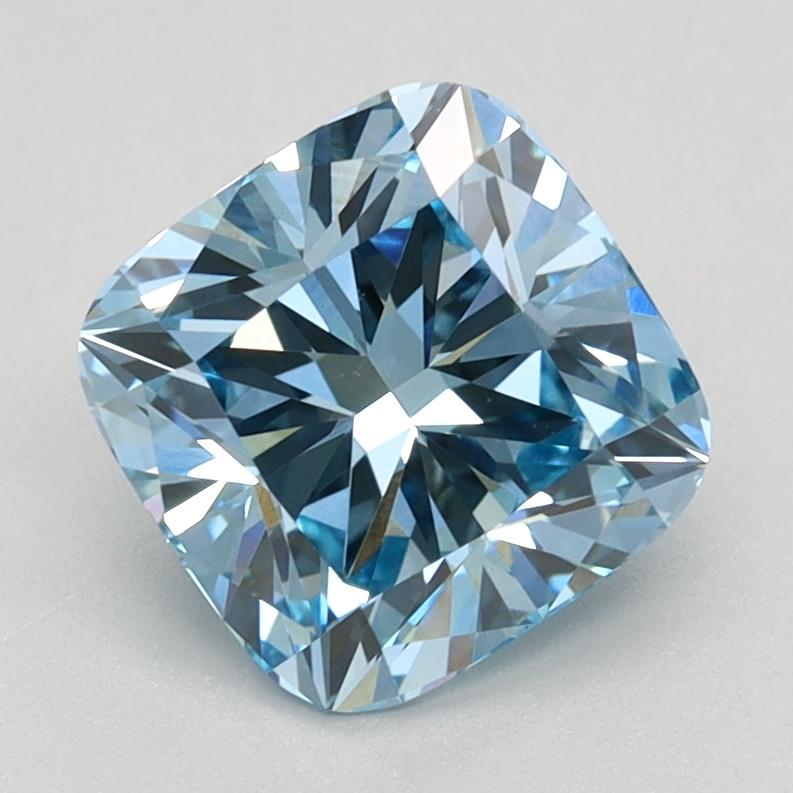 1.59 Ct. Fancy Vivid Blue Cushion Lab Grown Diamond