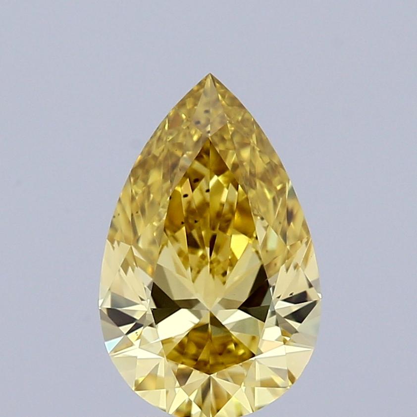 0.97 Ct. Fancy Intense Yellow Pear Lab Grown Diamond