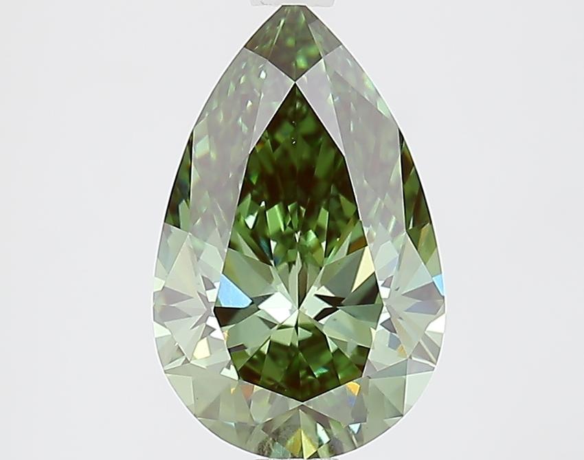 2.15 Ct. Fancy Vivid Green Pear Lab Grown Diamond