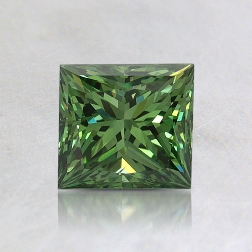 0.97 Ct. Fancy Vivid Green Princess Lab Grown Diamond