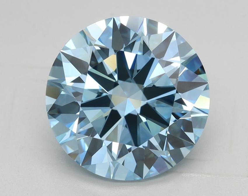 3.31 Ct. Fancy Vivid Blue Round Lab Grown Diamond