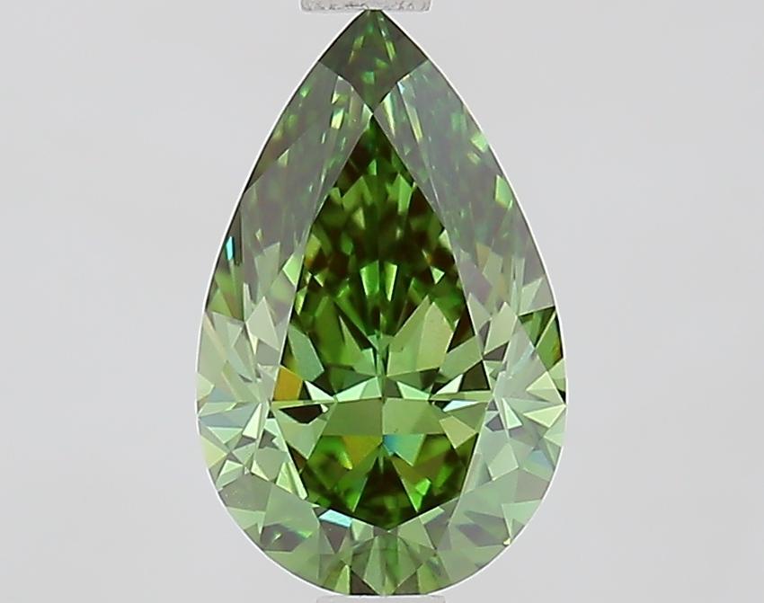 1.53 Ct. Fancy Vivid Green Pear Lab Grown Diamond