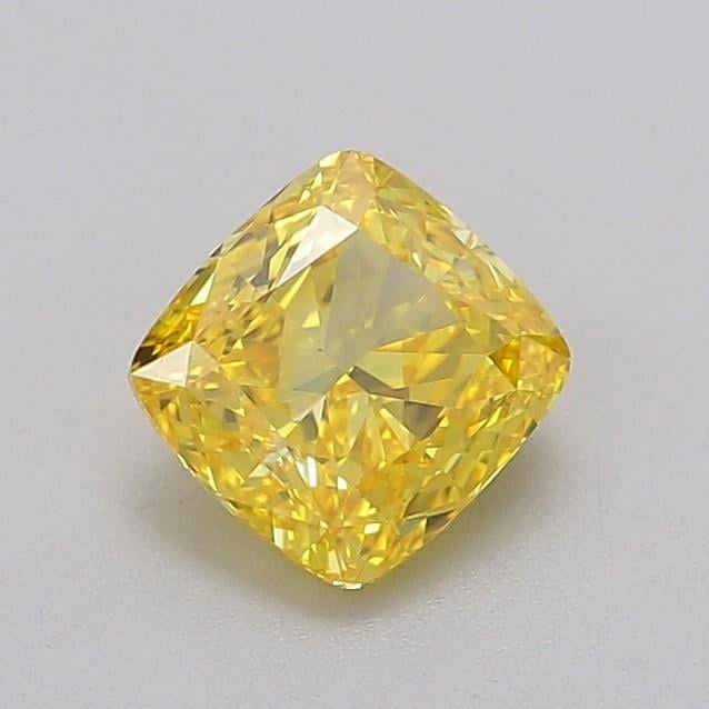 1.02 Ct. Fancy Vivid  Yellow Cushion Lab Grown Diamond