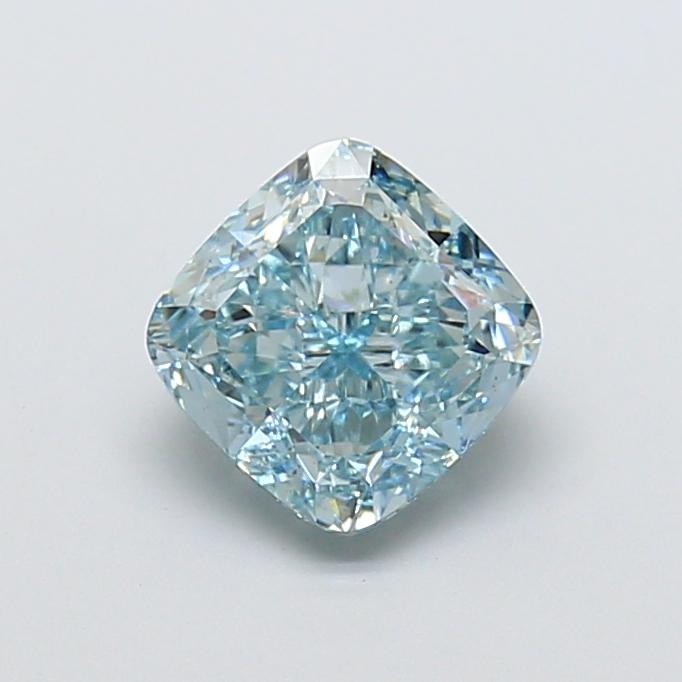 3.14 Ct. Fancy Intense Blue Cushion Lab Grown Diamond