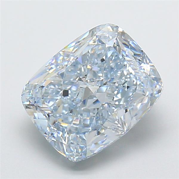 4.03 Ct. Fancy Intense Blue Cushion Lab Grown Diamond