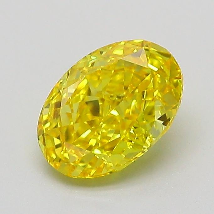 1.04 Ct. Fancy Vivid  Yellow Oval Lab Grown Diamond