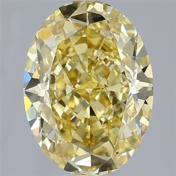2.52 Ct. Fancy Intense Yellow Oval Lab Grown Diamond