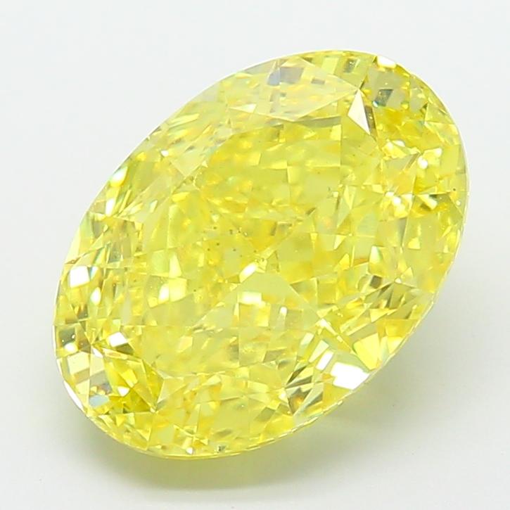 7.57 Ct. Fancy Intense  Yellow Oval Lab Grown Diamond