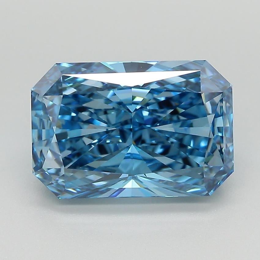 4.31 Ct. Fancy Vivid Blue Radiant Lab Grown Diamond