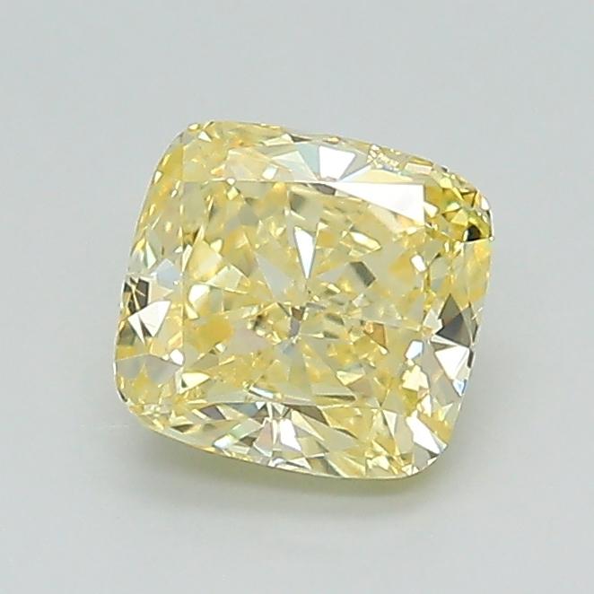 0.85 Ct. Fancy Intense Yellow Cushion Lab Grown Diamond