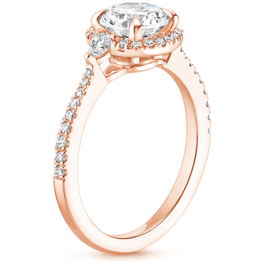 14K Rose Gold Luxe Aria Halo Diamond Ring (1/4 ct. tw.), large side view