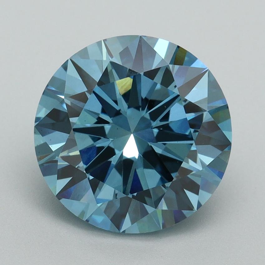 4.01 Ct. Fancy Vivid Blue Round Lab Grown Diamond