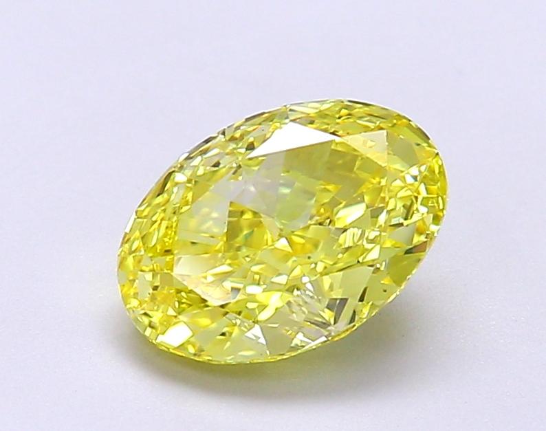 1.72 Ct. Fancy Vivid Yellow Oval Lab Grown Diamond