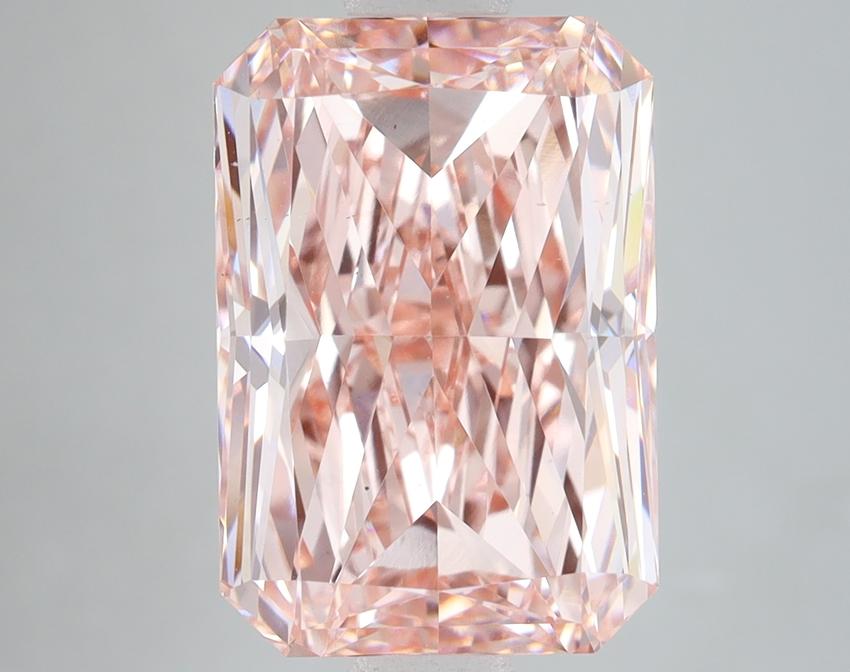 7.04 Ct. Fancy Vivid Pink Radiant Lab Grown Diamond