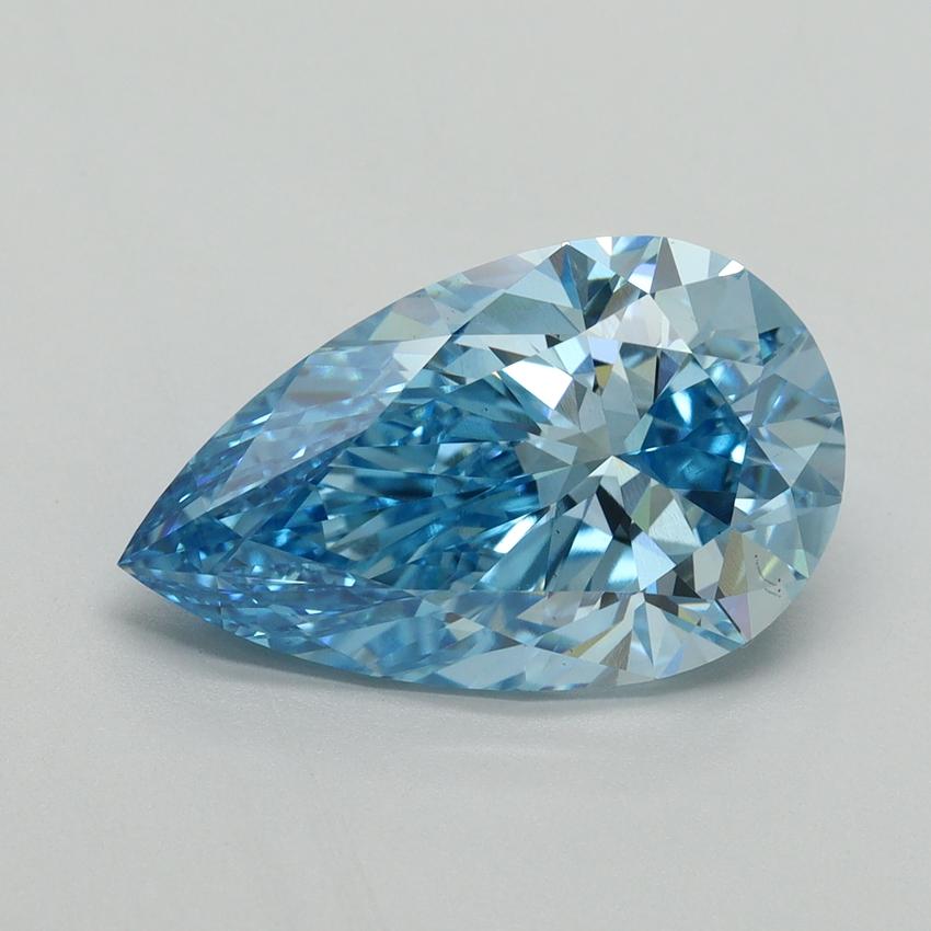 5.02 Ct. Fancy Vivid Blue Pear Lab Grown Diamond