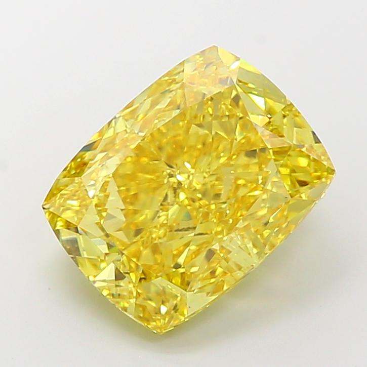 8.20 Ct. Fancy Vivid Yellow Cushion Lab Grown Diamond