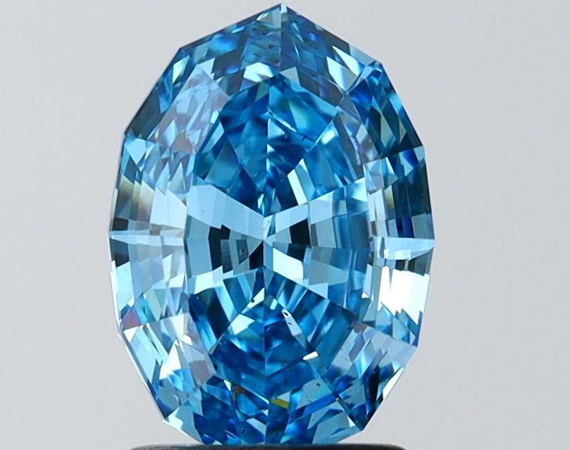 2.04 Ct. Fancy Vivid Blue Oval Lab Grown Diamond