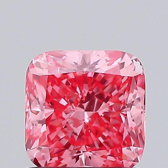 0.77 Ct. Fancy Vivid Pink Cushion Lab Grown Diamond