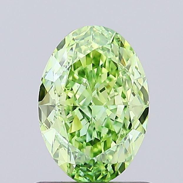 1.08 Ct. Fancy Vivid Green Oval Lab Grown Diamond