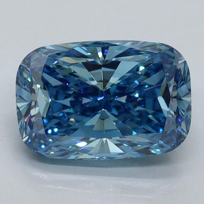 2.04 Ct. Fancy Vivid Malibu Blue Cushion Lab Grown Diamond