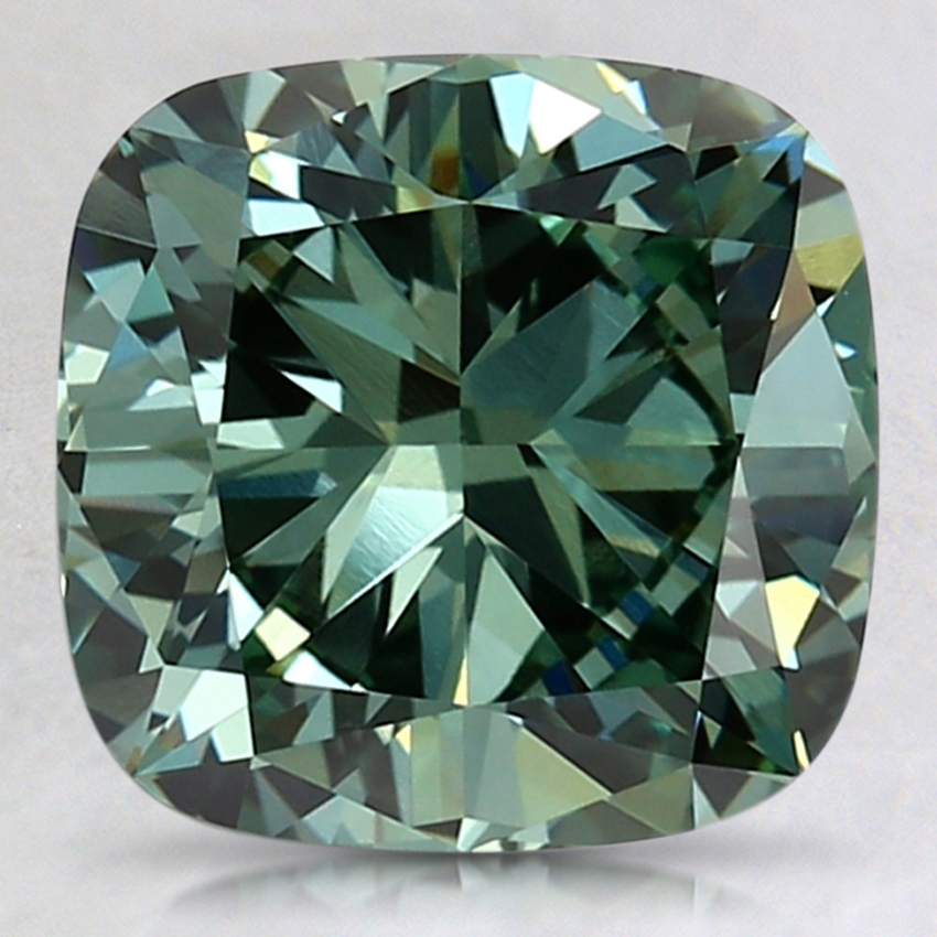 3.06 Ct. Fancy Intense Green Cushion Lab Created Diamond