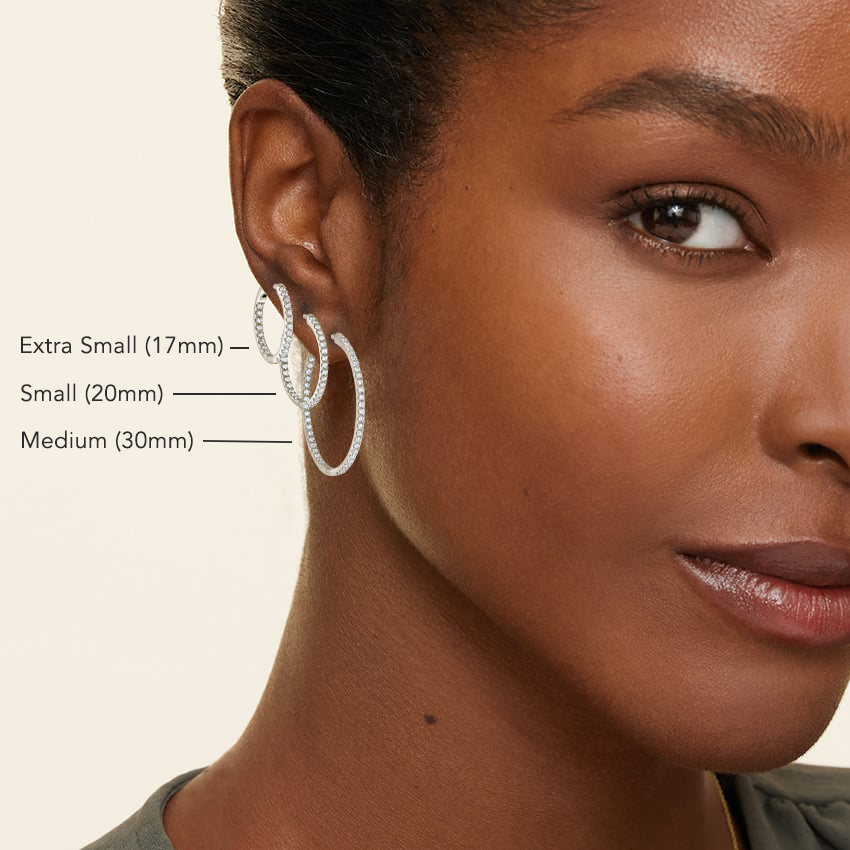 Extra Small Perfect Hoop Lab Diamond Earrings In 14K Yellow Gold 