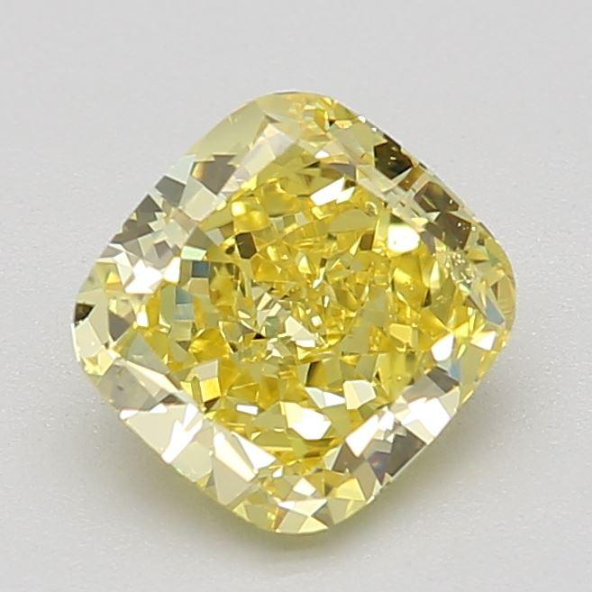 1.01 Ct. Fancy Vivid Yellow Cushion Diamond