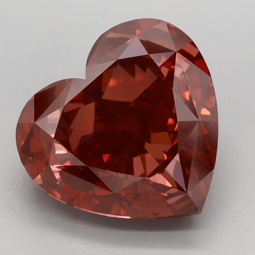 5.41 Ct. Fancy Vivid Brownish Pink Heart Lab Grown Diamond