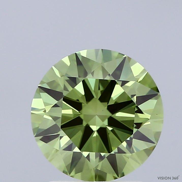 2.02 Ct. Fancy Vivid Green Round Lab Grown Diamond