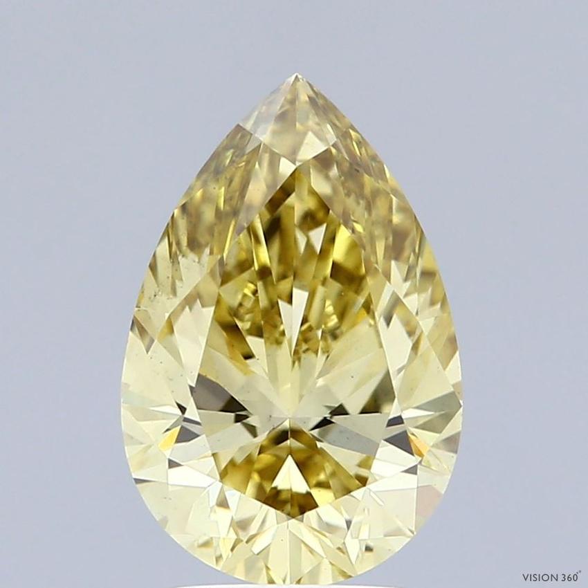 2.51 Ct. Fancy Intense Yellow Pear Lab Grown Diamond