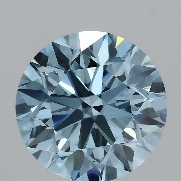 2.46 Ct. Fancy Vivid Blue Round Lab Grown Diamond