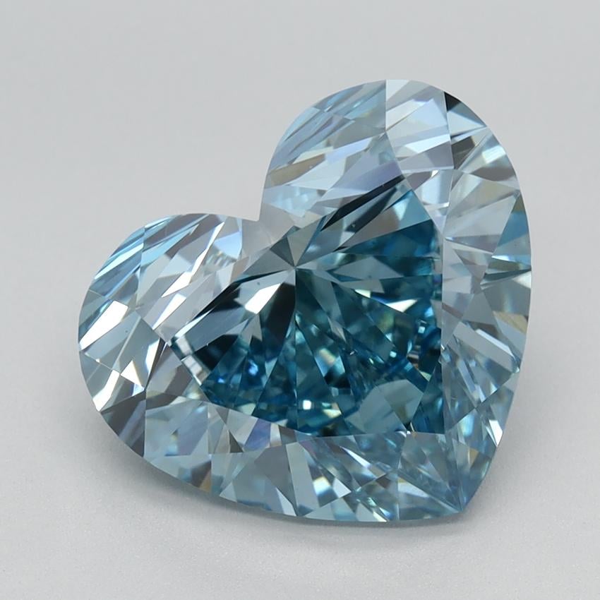 3.68 Ct. Fancy Vivid Blue Heart Lab Grown Diamond