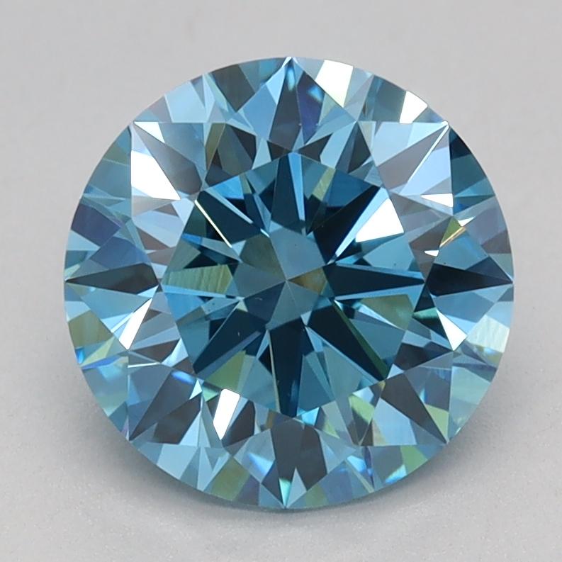 1.58 Ct. Fancy Vivid Blue Round Lab Grown Diamond