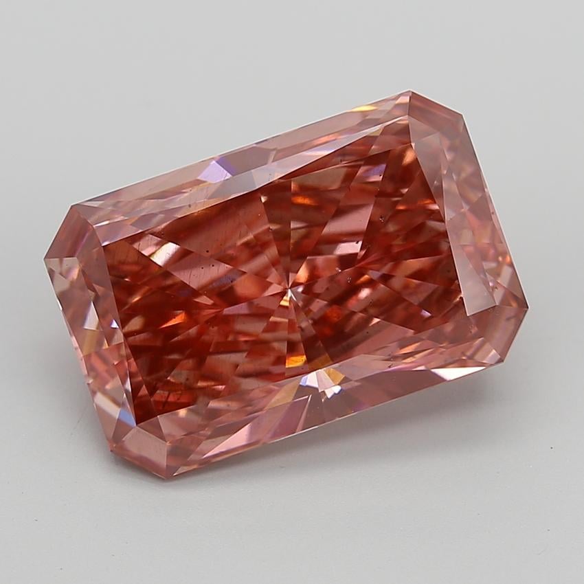 10.03 Ct. Fancy Vivid Reddish Pink Radiant Lab Grown Diamond