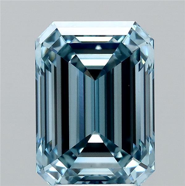 4.28 Ct. Fancy Vivid Blue Emerald Lab Grown Diamond