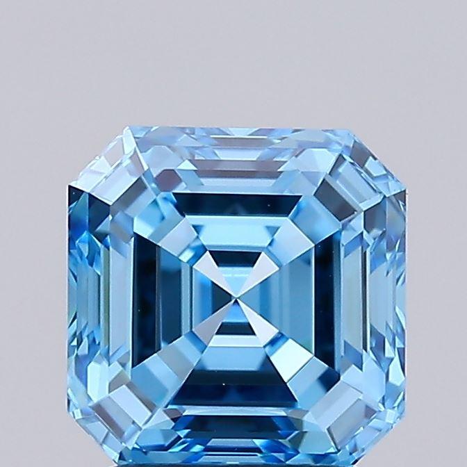 2.01 Ct. Fancy Vivid  Blue Asscher Lab Grown Diamond
