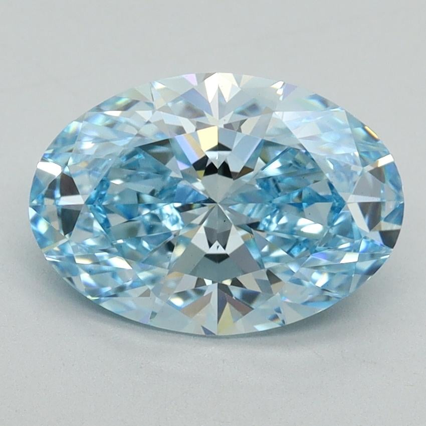2.33 Ct. Fancy Vivid Blue Oval Lab Grown Diamond