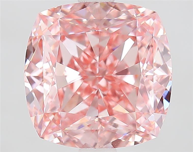 3.75 Ct. Fancy Vivid  Pink Cushion Lab Grown Diamond