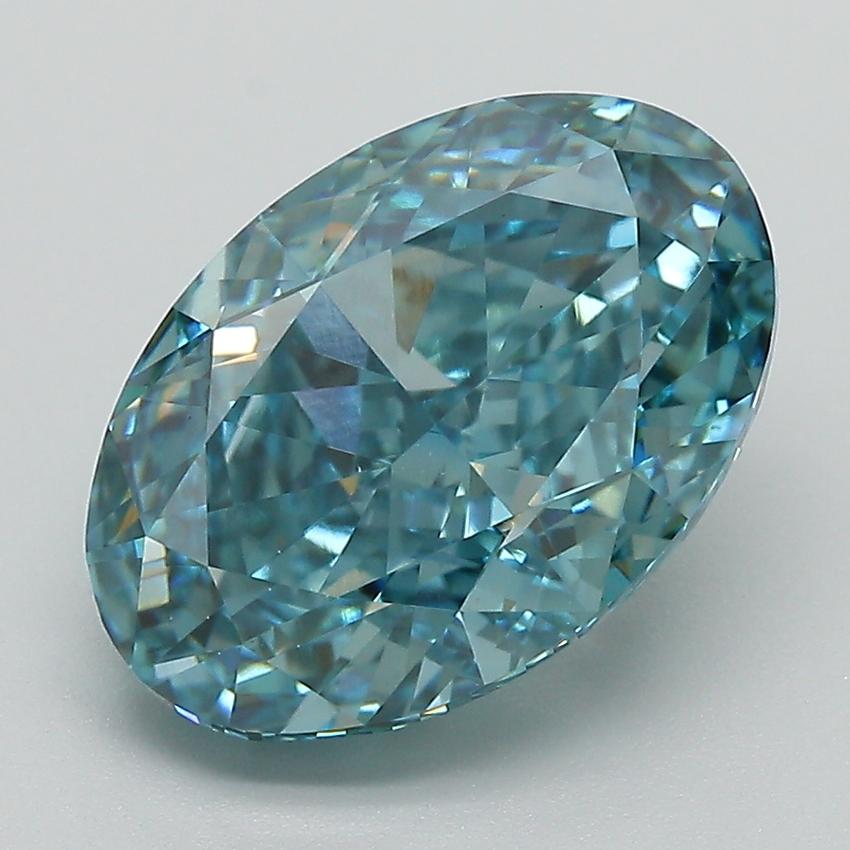 5.04 Ct. Fancy Vivid Blue Oval Lab Grown Diamond