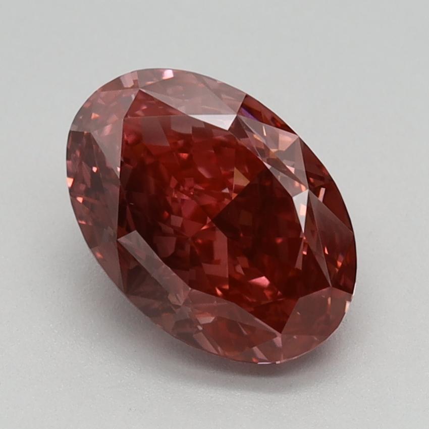 1.54 Ct. Fancy Vivid Brownish Pink Oval Lab Grown Diamond