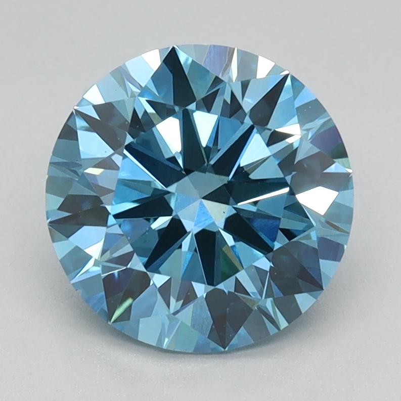 1.68 Ct. Fancy Vivid Blue Round Lab Grown Diamond