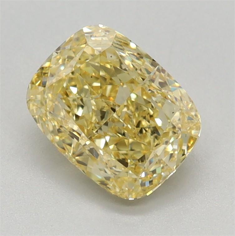 1.02 Ct. Fancy Vivid Yellow Cushion Lab Grown Diamond